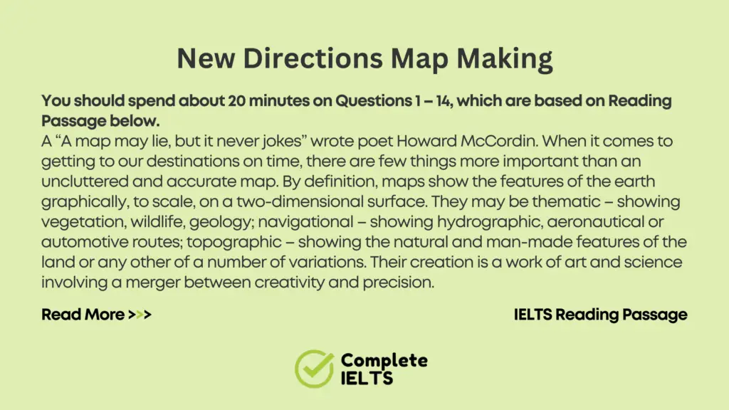 New Directions Map Making: IELTS Reading Answers